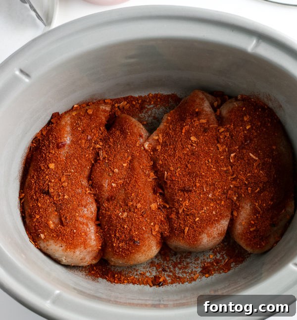 slow cooker with chicken and taco seasoning