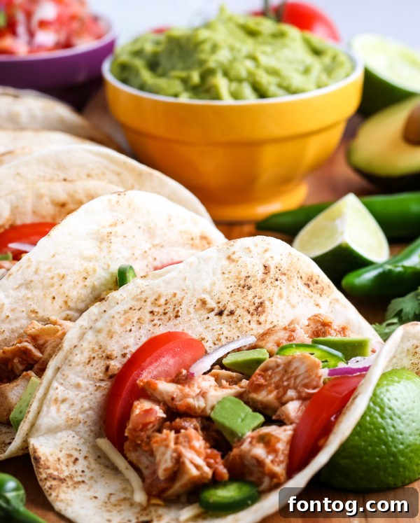 chicken tacos made in the slow cooker