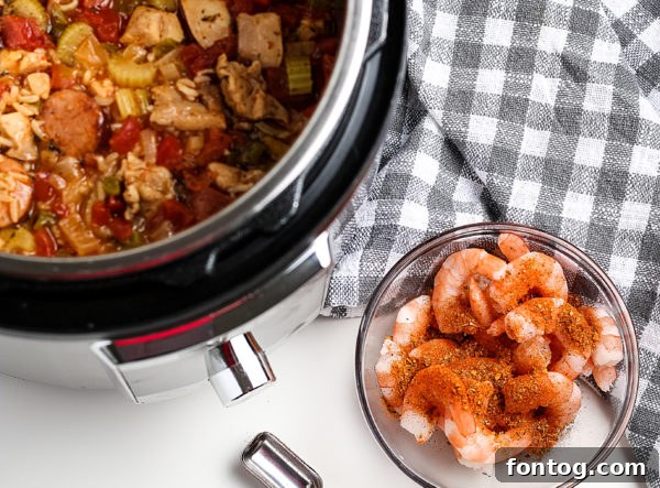 Quick Cajun Comfort Gluten-Free Jambalaya 3 pressure cooker jambalaya in pot