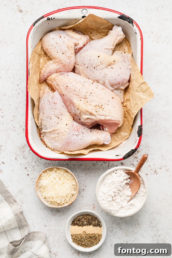 Gluten-Free Oven Fried Parmesan Chicken with golden brown crust