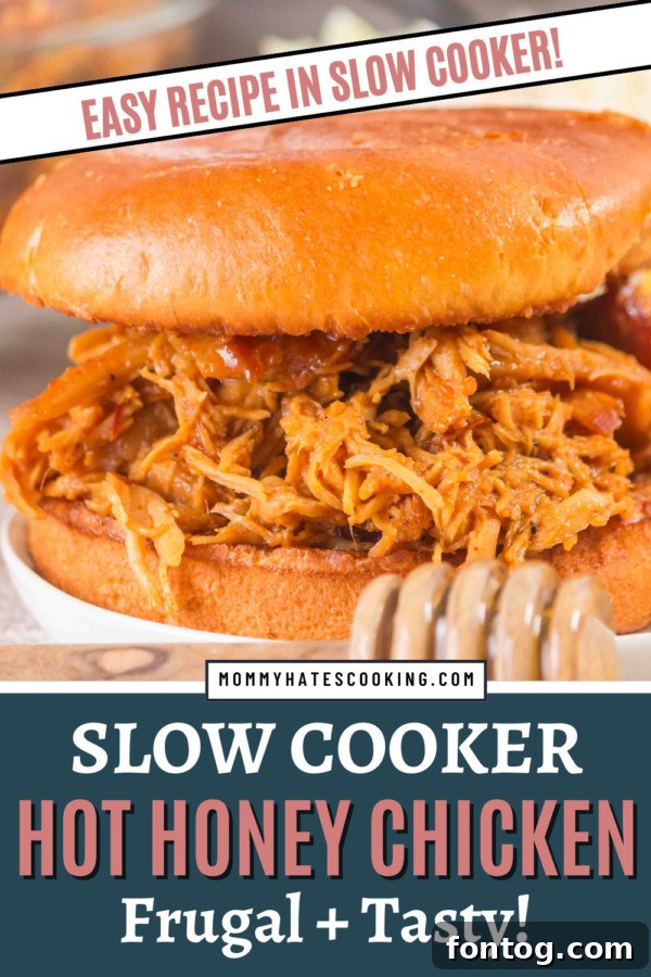 finished slow cooker hot honey chicken ready to serve