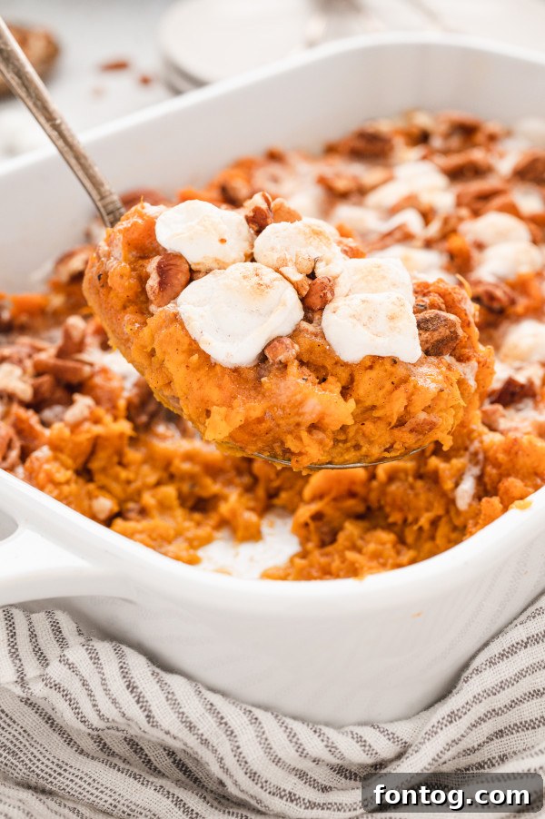Maple pecan sweet potato casserole, a delightful Thanksgiving side