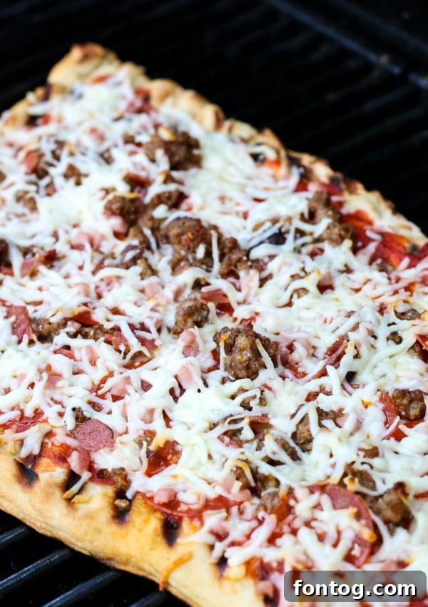 How to Make Grilled Pizza - A close-up of the grill temperature gauge.