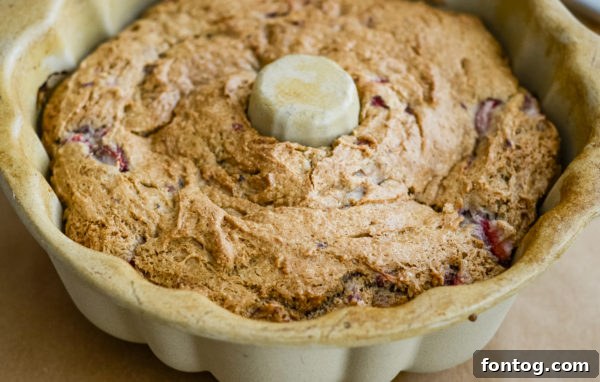 Mashed strawberries ready for baking