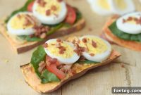 Sweet Potato Toast with an Egg Crown