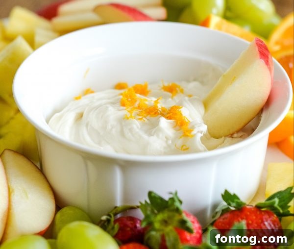 Cream Cheese Fruit Dip - An easy, no-bake dessert or appetizer for parties