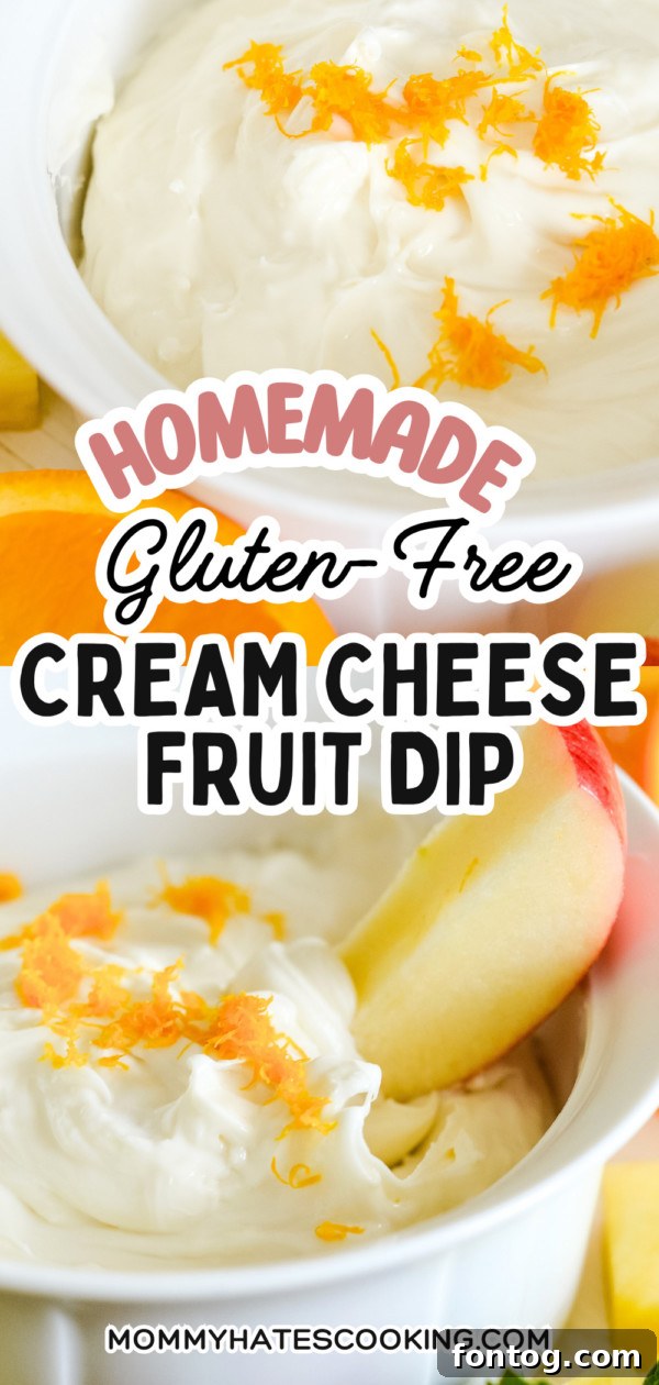 gluten free cream cheese fruit dip with fresh fruit