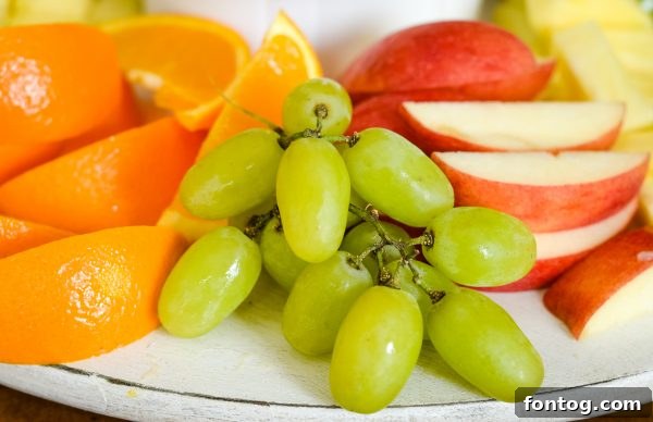 Colorful fruit platter with Cream Cheese Fruit Dip
