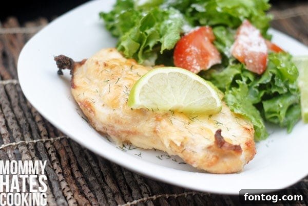 Grilled Cheesy Lime Chicken on a plate