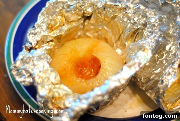 Grilled Vidalia onions, perfectly caramelized and tender