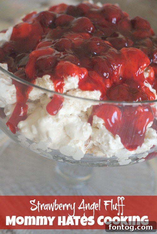 Strawberry Angel Fluff: An Easy & Delicious Valentine's Dessert Light and fluffy Strawberry Angel Fluff dessert, perfect for Valentine's Day