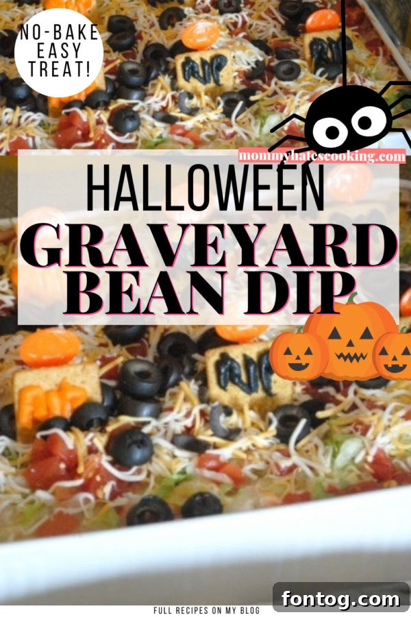 graveyard bean dip halloween party foods