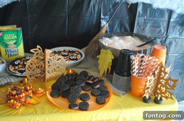 halloween party foods display