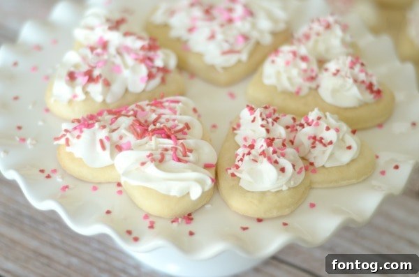 Heart Shaped Sugar Cookies with Frosting and Sprinkles