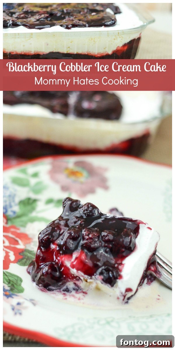 Blackberry Cobbler Ice Cream Cake: A perfect easy Easter dessert