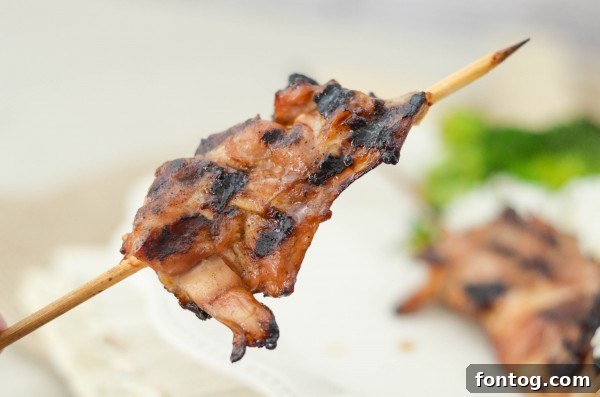 Sticky Gluten-Free Teriyaki Chicken Skewers 4 Plated Gluten-Free Chicken Teriyaki Skewers with rice and broccoli