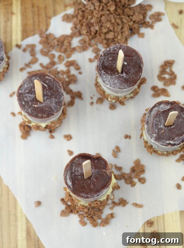 Cocoa Pudding Pops being prepared