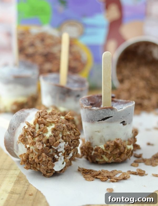 Family enjoying Cocoa Pudding Pops outdoors