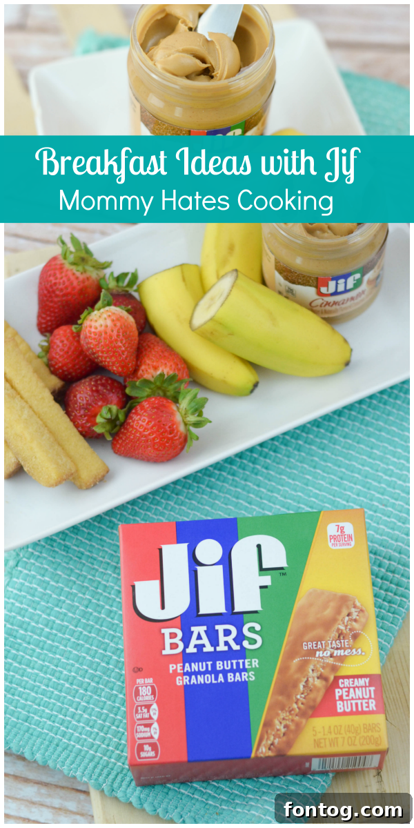 Delicious Jif Cinnamon Peanut Butter spread for breakfast