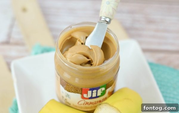 Close-up of Jif Cinnamon Peanut Butter
