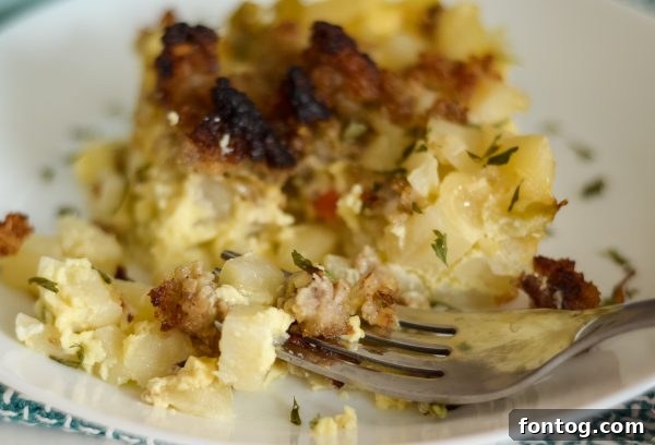 Ultimate Sausage Breakfast Bake 7 Sausage breakfast casserole, ready to be served