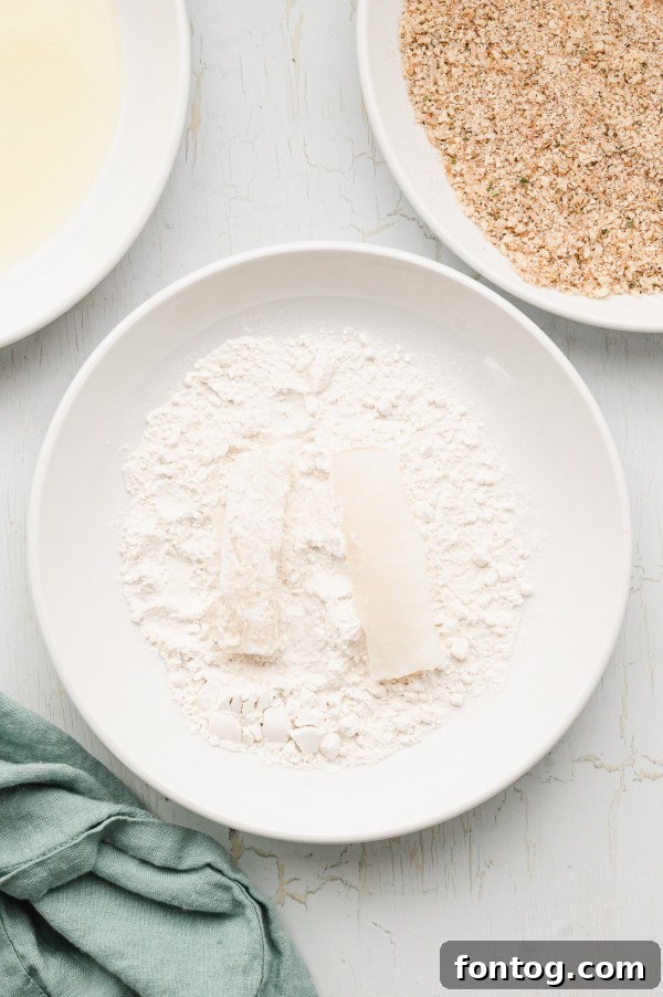 gluten free breading station for fish sticks