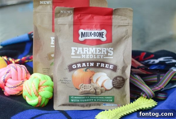 Milk-Bone Farmer's Medley treats spread out