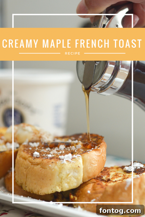 Velvety Maple French Toast Perfection 2 Creamy Maple French Toast Recipe - Golden brown French toast slices with maple syrup drizzle.