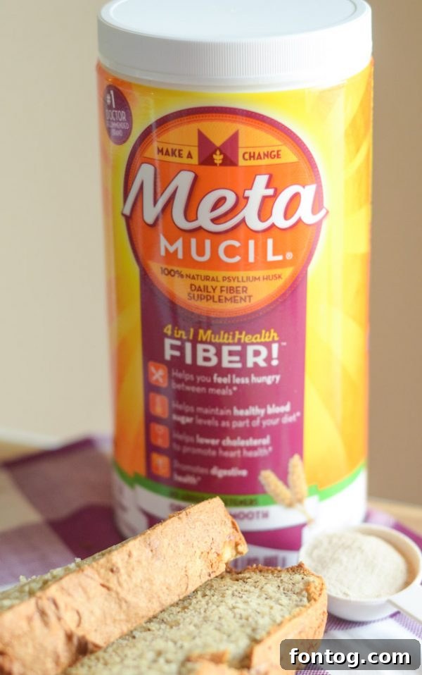 Close up of a slice of High Fiber Banana Bread