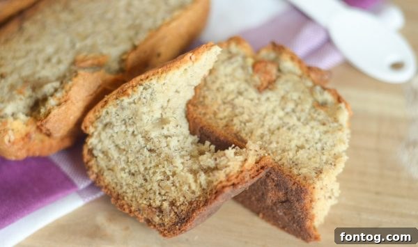 High Fiber Banana Bread on a white plate