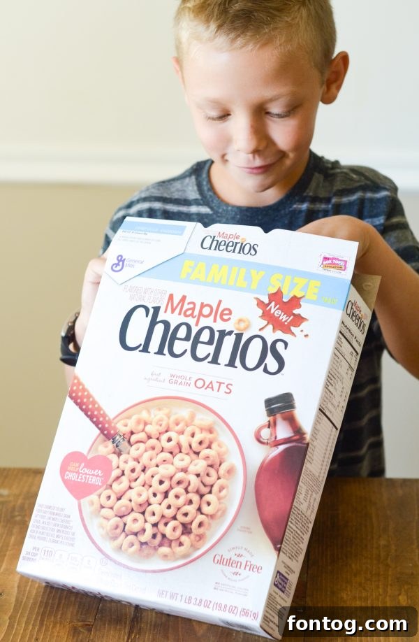 Maple Cheerios box and bowl