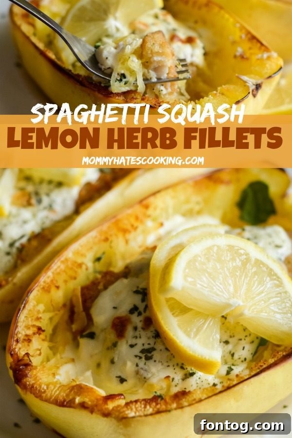 Final Dish: Baked Alfredo Spaghetti Squash with Lemon Herb Fillets