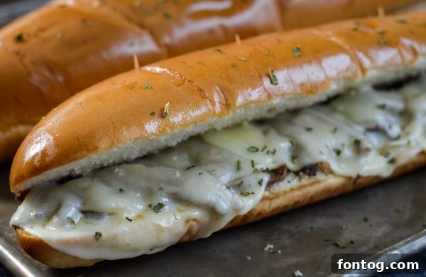 French Dip Sandwich halves ready for serving