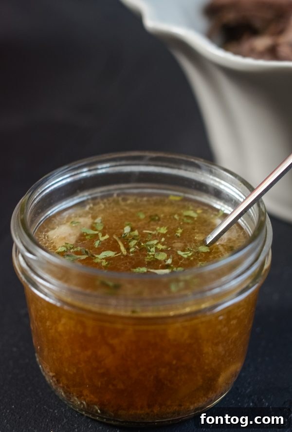 Ingredients for Slow Cooker French Dip Sandwiches in a slow cooker