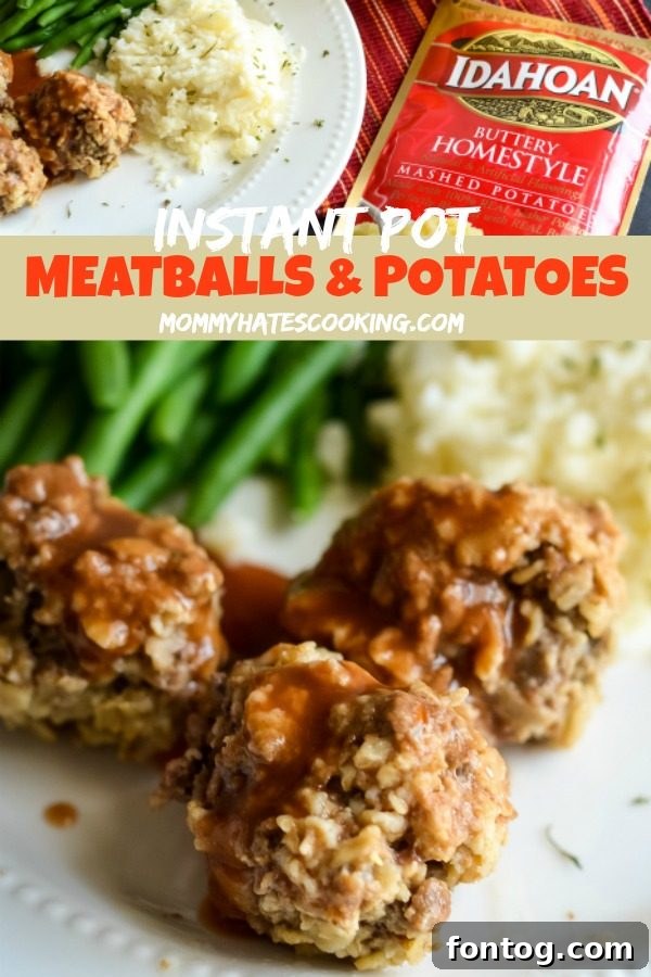 Zesty Instant Pot Meatballs & Creamy Mash 9 Instant Pot Tangy Meatballs with Idahoan Mashed Potatoes