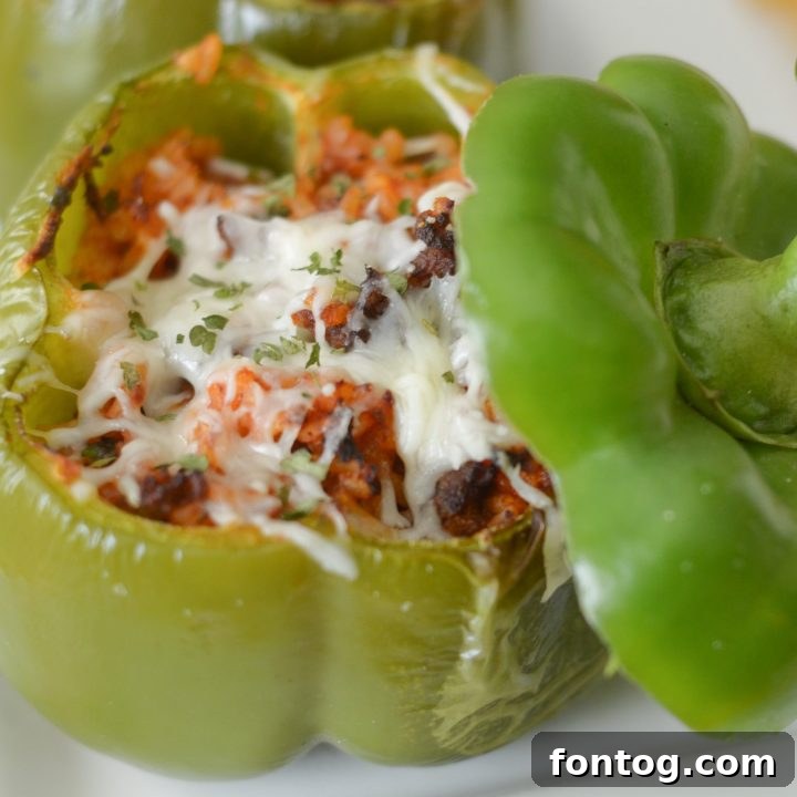 Savory Air Fryer Stuffed Peppers with meat and rice filling