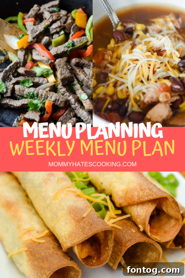Weekly Menu Plan for effortless meal preparation