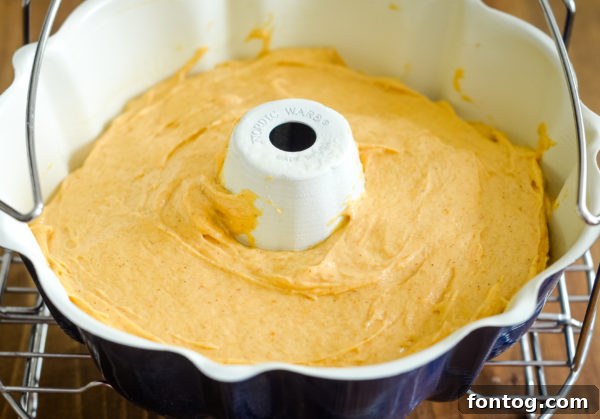 Delicious Pumpkin Bread: Ninja Foodi, Oven Baked, or Gluten-Free 4 Unbaked pumpkin bread batter in a Bundt pan