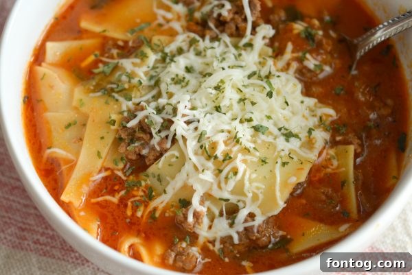 Delicious homemade lasagna soup in an instant pot