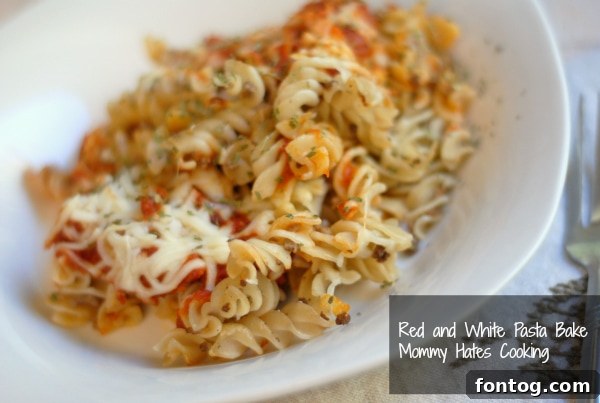 Baked Cheesy Penne in a baking dish