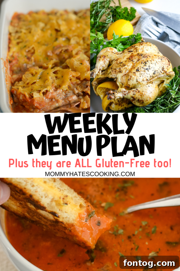 Weekly Meal Plan November 8th 4 Weekly menu plan template showing a week's worth of meals ready for planning