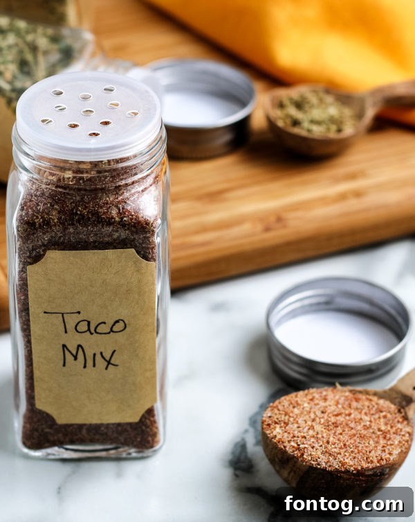 Homemade Taco Seasoning (Gluten-Free) - A vibrant mix of spices ready for use