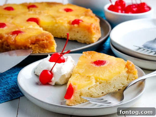 Gluten-Free Pineapple Upside Down Cake on a serving platter.
