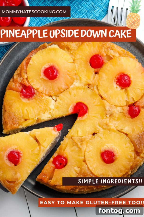gluten free pineapple upside down cake pin graphic