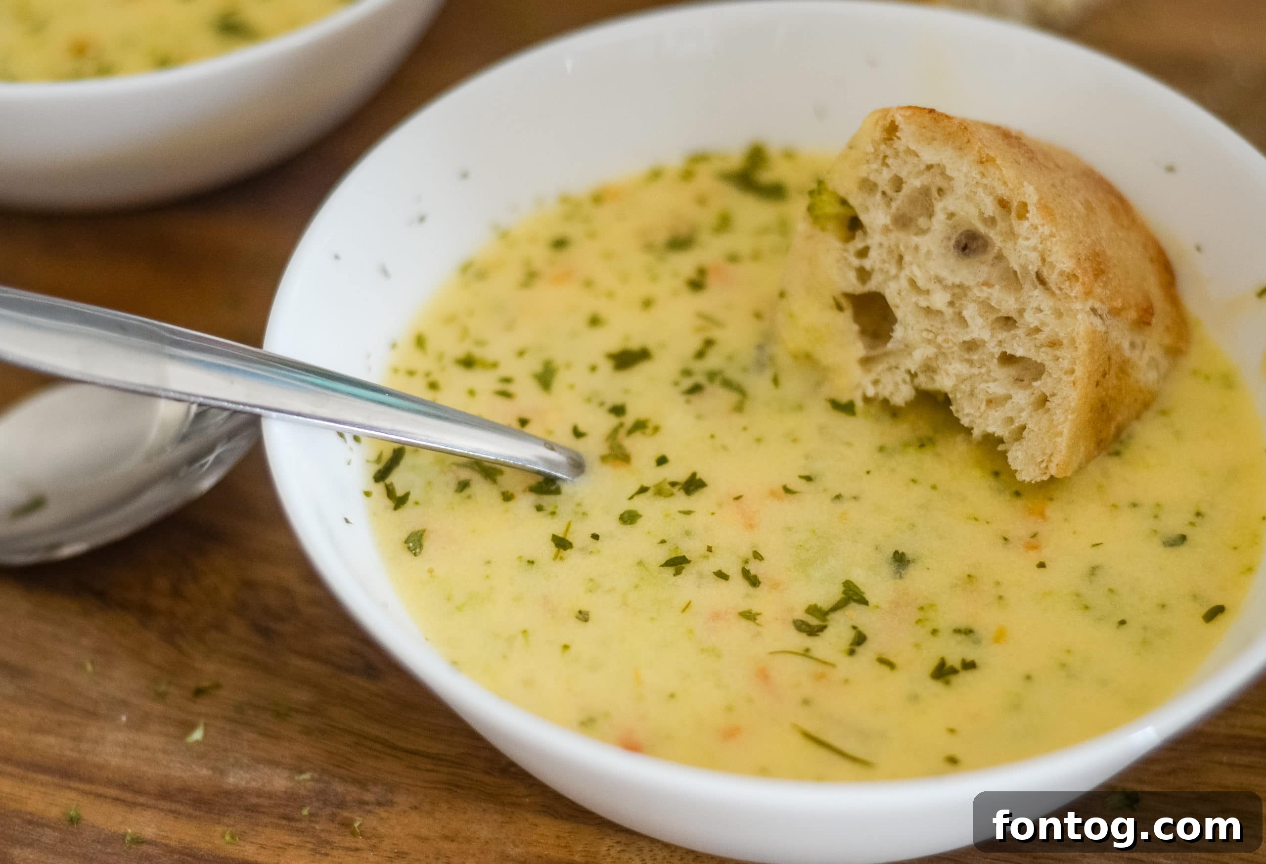 Ninja Foodi Broccoli Cheddar Soup, ready to be served