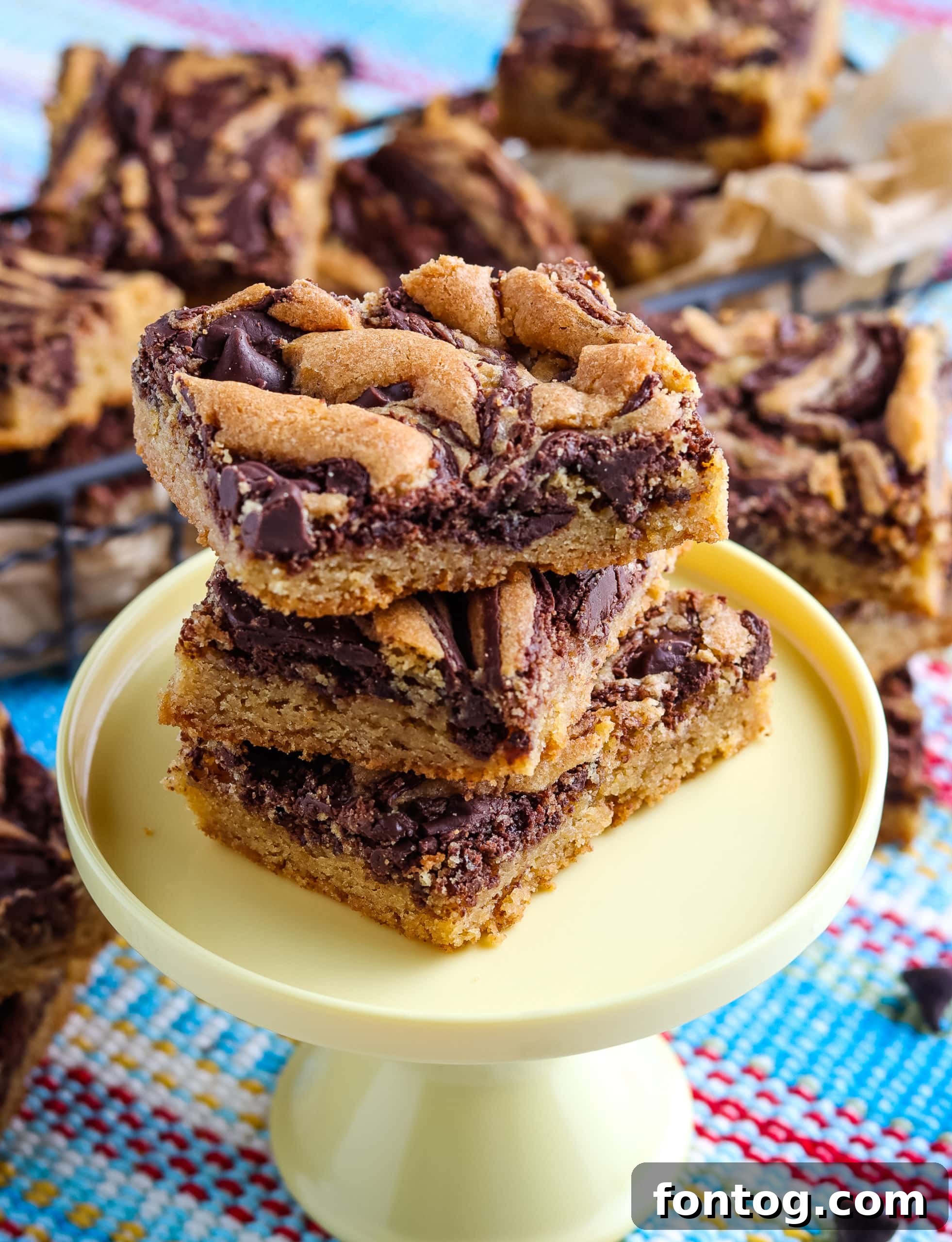 Chewy gluten-free chocolate chip cookie bars, a simple and satisfying dessert.