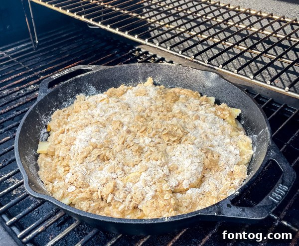 grilled apple crisp