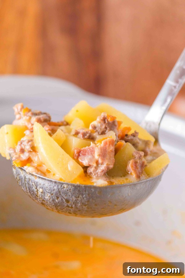 Diced potatoes ready for Gluten-Free Slow Cooker Cheeseburger Soup