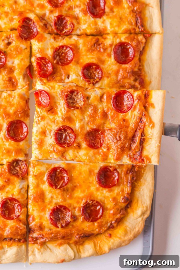 Delicious Sheet Pan Pizza made with refrigerated dough, showing a gluten-free option